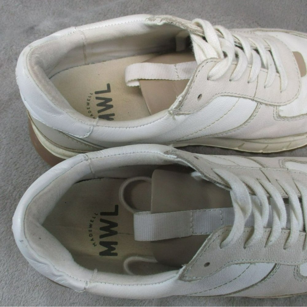 Madewell Shoes Womens Size 7.5 Tan Lace Up Kickoff Trainer Sneakers - Picture 10 of 12
